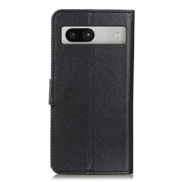 Per Google Pixel 7a Litchi Texture Phone Cover Wallet PU Leather Phone Stand Case - Nero