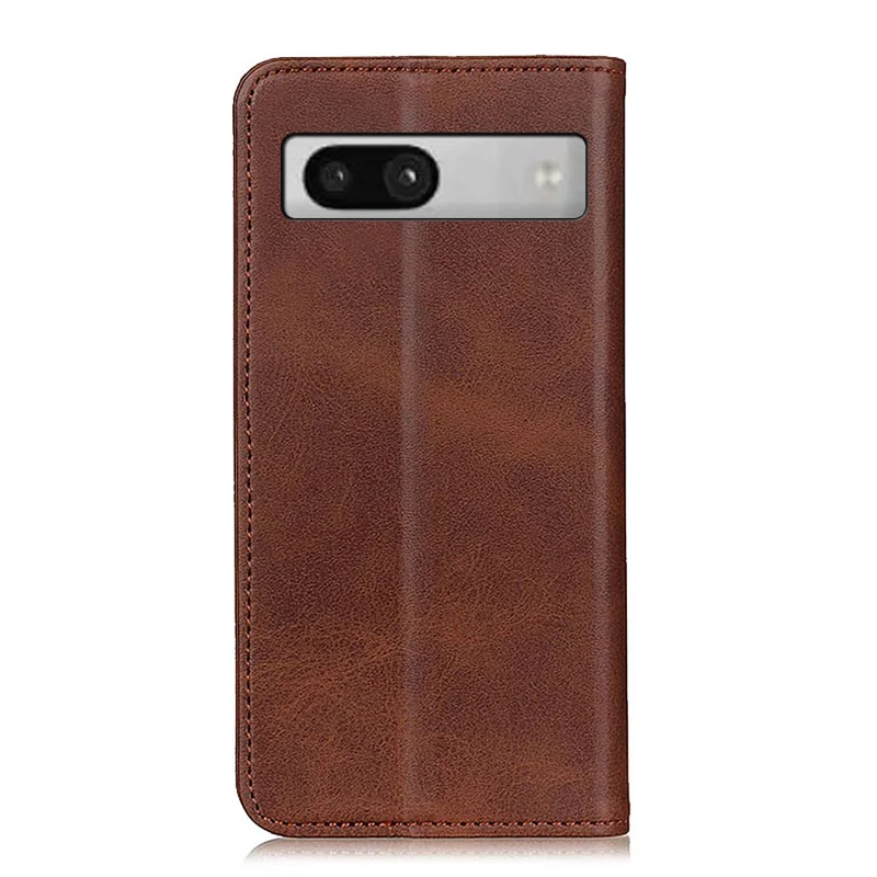 Split Leather Mobiltelefonbeskyttelse til Google Pixel 7a, Wallet Stående Stødfast Telefoncover - Kaffe