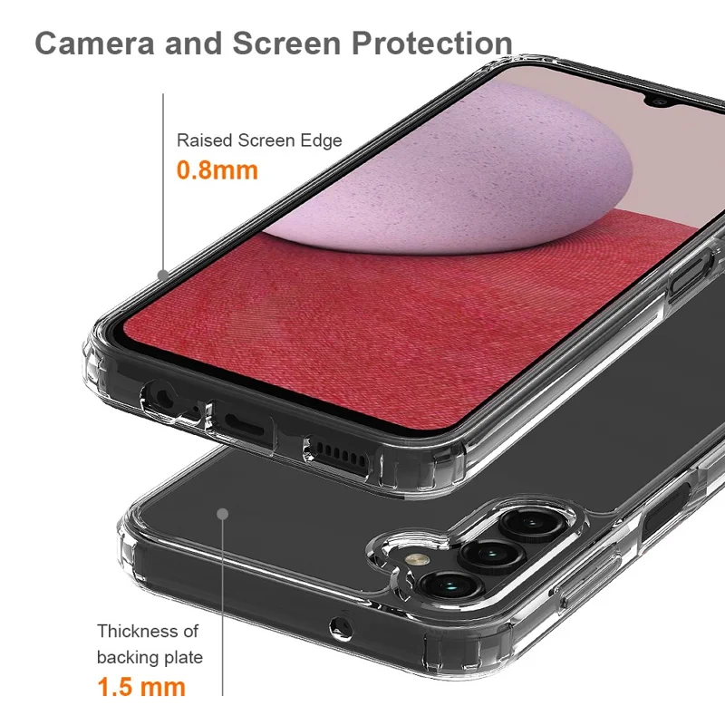 For Samsung Galaxy A14 5G / A14 4G Acrylic+TPU Clear Phone Case Anti-Yellowing Drop-proof Phone Cover
