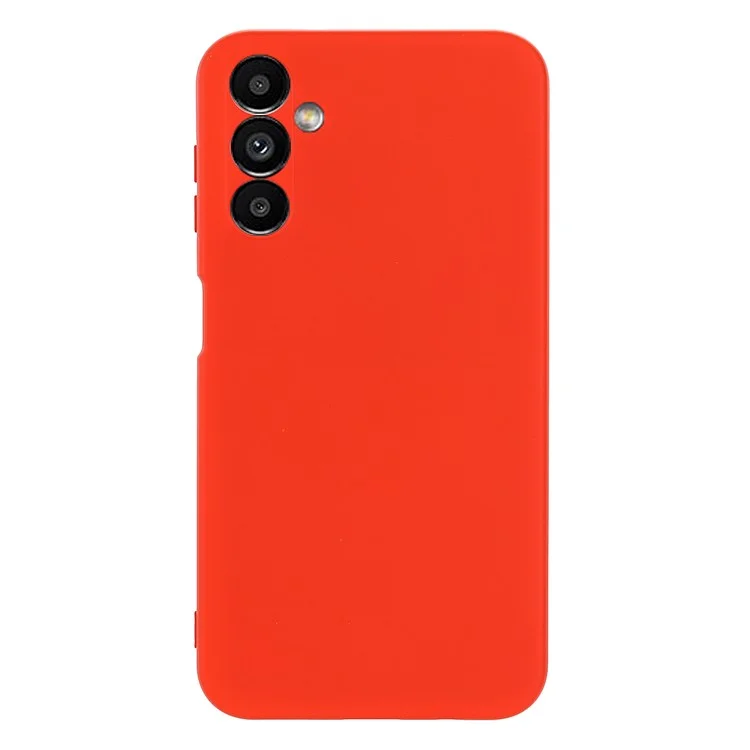 Phone Case for Samsung Galaxy A14 5G / A14 4G Soft Lining Liquid Silicone Protective Cover with Strap - Red