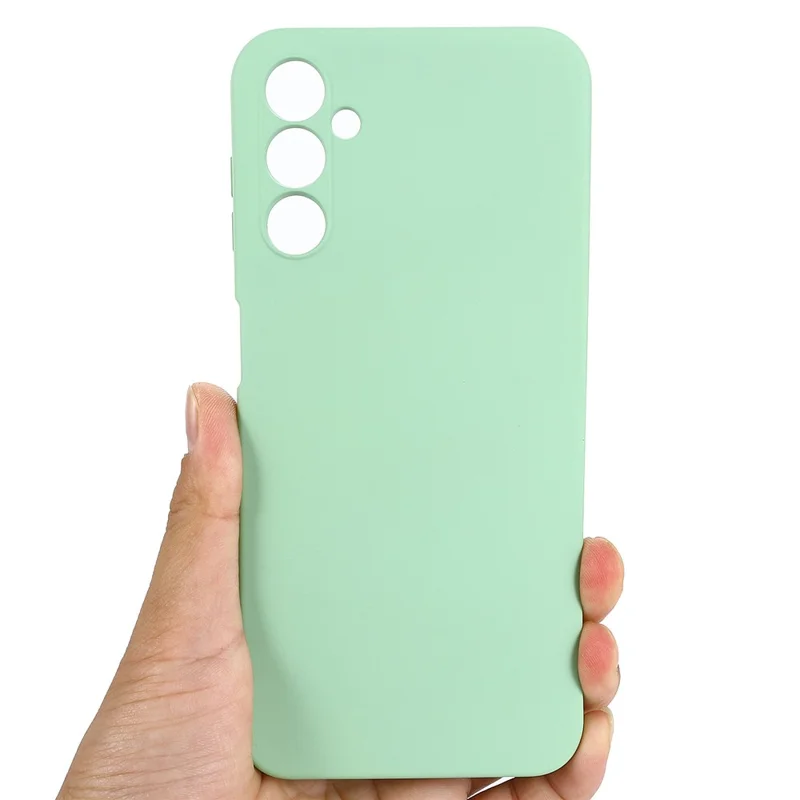 Coque pour téléphone Samsung Galaxy A14 5G / A14 4G avec doublure souple, housse de protection en silicone liquide avec dragonne - Vert