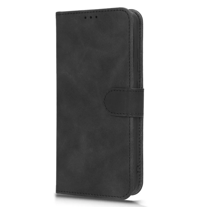 Pour ZTE Blade V40 Design Anti-Drop TPU+PU Cuir Etui de téléphone Stand Portefeuille Peau-toucher Feeling Cover - Noir