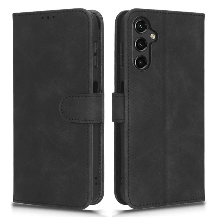 Per Samsung Galaxy A24 4G (162,1 x 77,6 x 8,3 mm) Skin-touch Phone Case Stand Wallet TPU+PU Leather Shockproof Phone Cover - Nero
