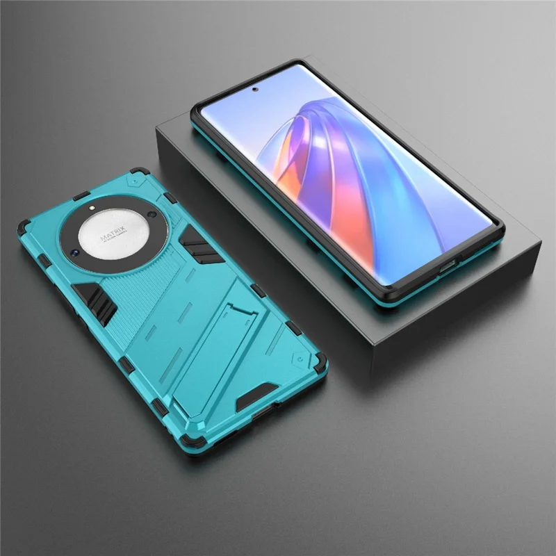 Cell Phone Case for Honor Magic5 Lite 5G / X9a 5G / X40 5G , Kickstand TPU+PC Protective Cell Phone Cover - Baby Blue