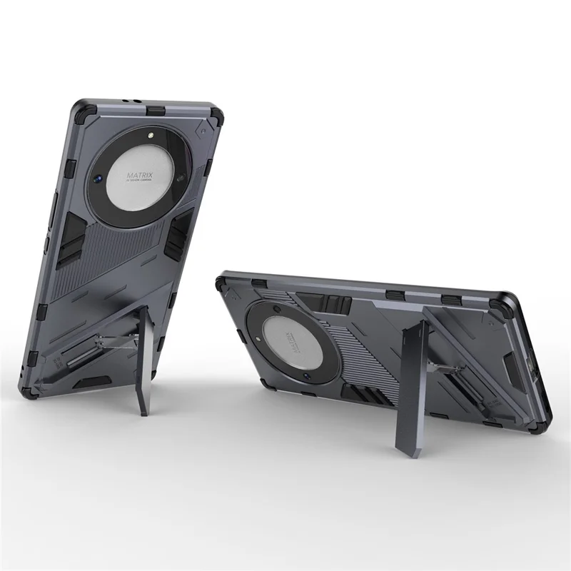 Cell Phone Case for Honor Magic5 Lite 5G / X9a 5G / X40 5G , Kickstand TPU+PC Protective Cell Phone Cover - Grey