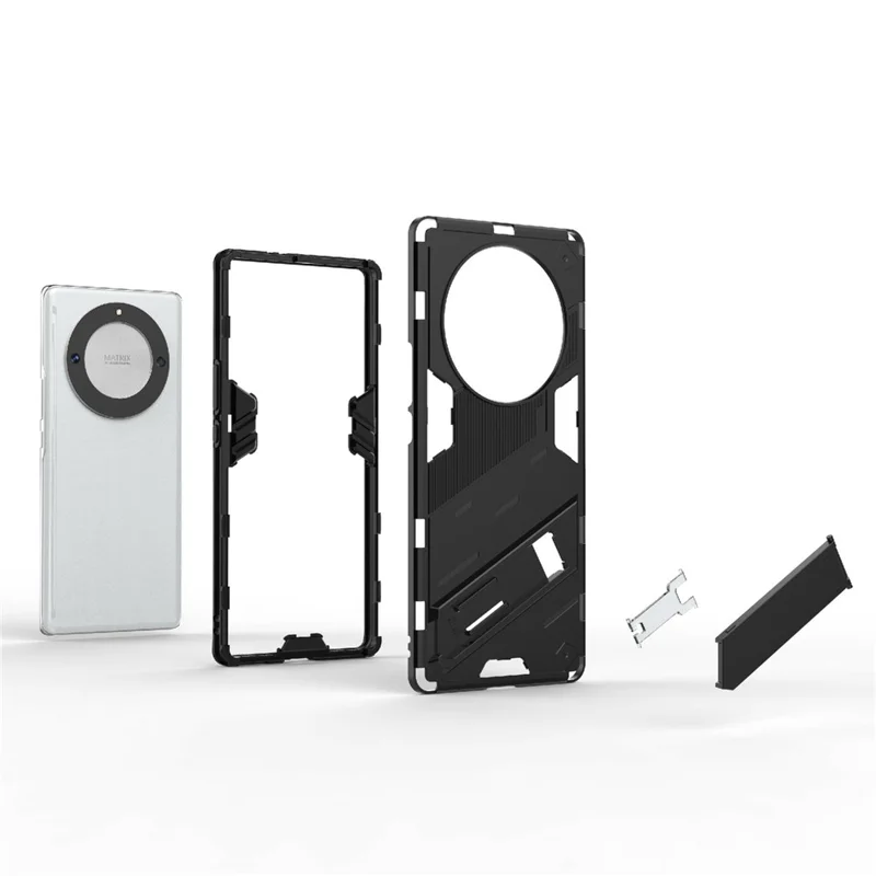Cell Phone Case for Honor Magic5 Lite 5G / X9a 5G / X40 5G , Kickstand TPU+PC Protective Cell Phone Cover - Green