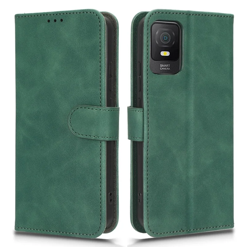 Funda para Teléfono Móvil TCL 403, Soporte, Billetera, a Prueba de Golpes, TPU+PU, Cubierta de Piel - Verde