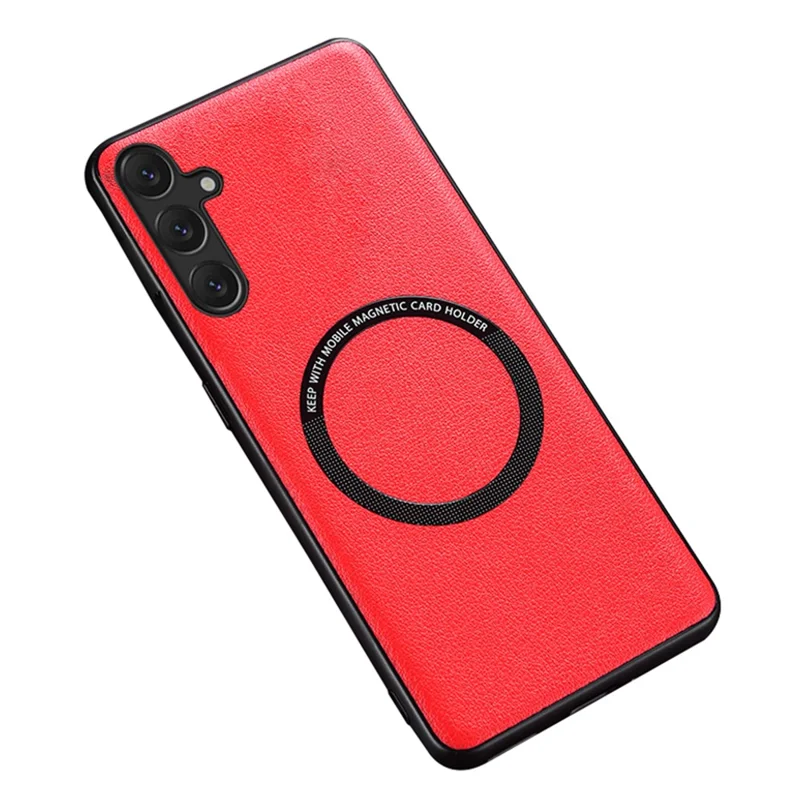 For Samsung Galaxy A14 5G / A14 4G PU Leather+PC+TPU Phone Case Smartphone Cover Magnetic Case - Red