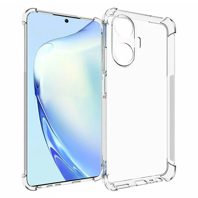 Para Realme C55 Anti-Slip Clear Phone Case Quatro Canto Airbag Choque Absorvido Canto Flexível TPU Cover