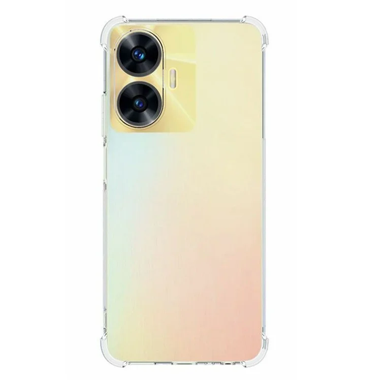 Para Realme C55 Anti-Slip Clear Phone Case Quatro Canto Airbag Choque Absorvido Canto Flexível TPU Cover
