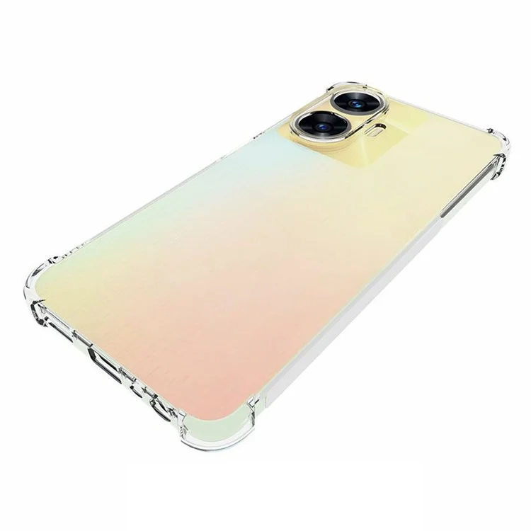 Para Realme C55 Anti-Slip Clear Phone Case Quatro Canto Airbag Choque Absorvido Canto Flexível TPU Cover