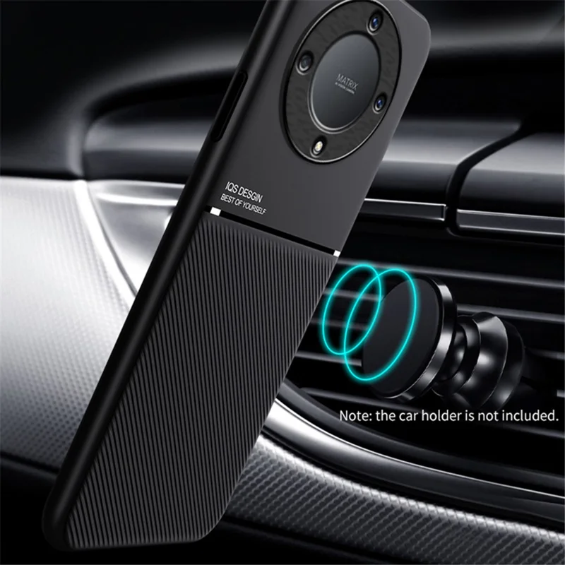 Lines Imprinted Slim Case for Honor X9a 5G Protective Phone Case PU Leather TPU Cover - Green