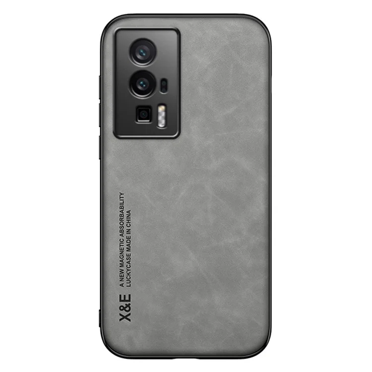 X&E Para Xiaomi Poco F5 Pro 5G / Redmi K60 Pro 5G / K60 5G Funda de Teléfono Caso de Cuero PU TPU PC Cover Skin-Touch Slim - Gris Claro