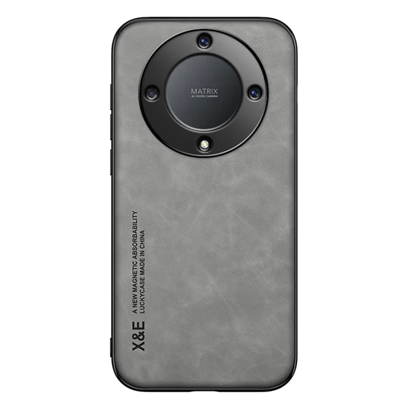 X&E Skin-Touch Shockproof Case for Honor X9a 5G Slim Phone Case PU Leather TPU PC Cover - Light Grey