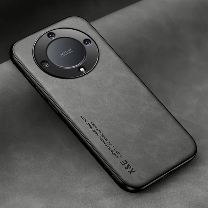 X&E Skin-Touch Shockproof Case for Honor X9a 5G Slim Phone Case PU Leather TPU PC Cover - Light Grey