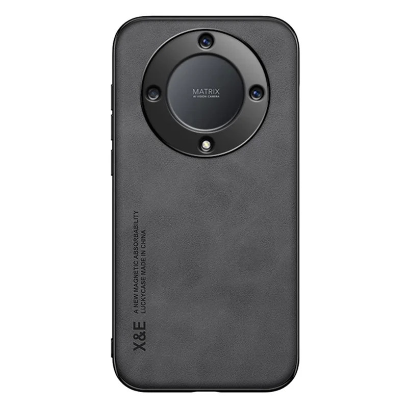 X&E Skin-Touch Shockproof Case for Honor X9a 5G Slim Phone Case PU Leather TPU PC Cover - Dark Grey