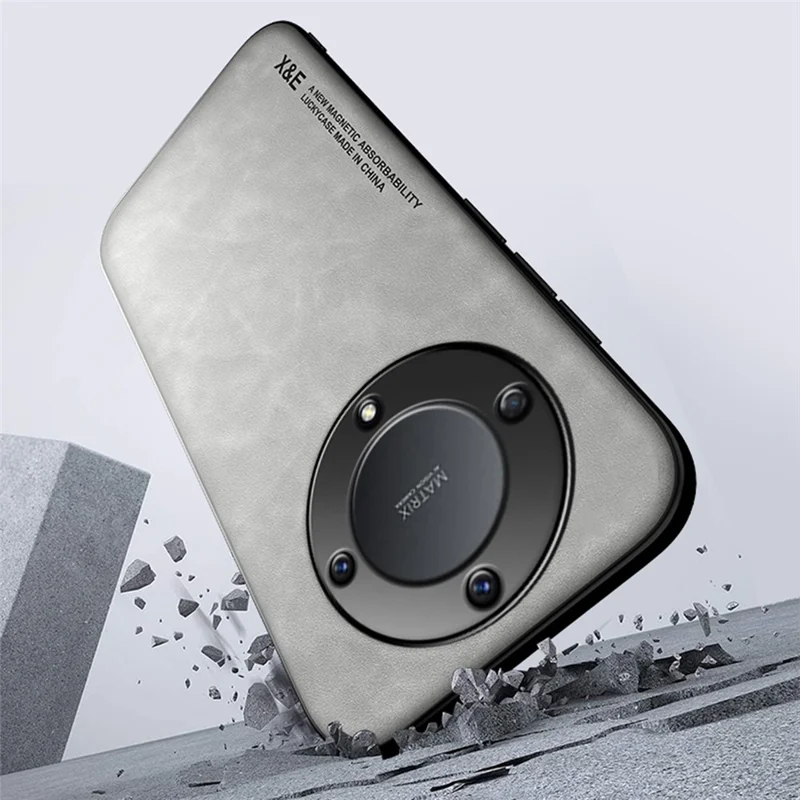 X&E Skin-Touch Shockproof Case for Honor X9a 5G Slim Phone Case PU Leather TPU PC Cover - Dark Grey