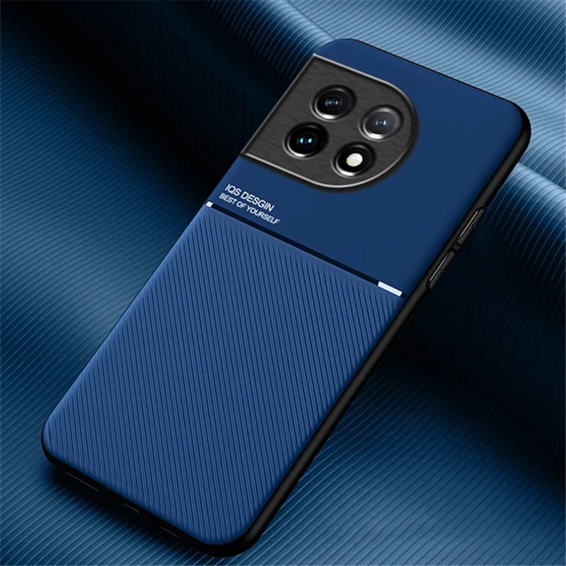 PU Leather TPU Case for OnePlus Ace 2 5G / 11R 5G Protective Slim Case Lines Imprinted Phone Cover - Blue
