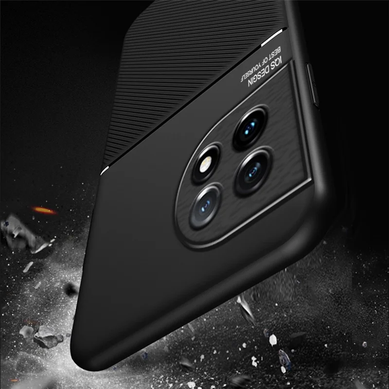PU Leather TPU Case for OnePlus Ace 2 5G / 11R 5G Protective Slim Case Lines Imprinted Phone Cover - Blue