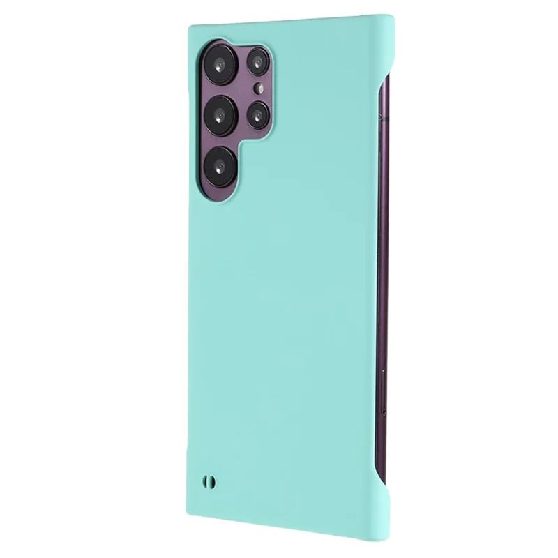 For Samsung Galaxy S22 Ultra 5G Skin-touch Frameless Phone Case Hard PC Phone Cover - Light Cyan
