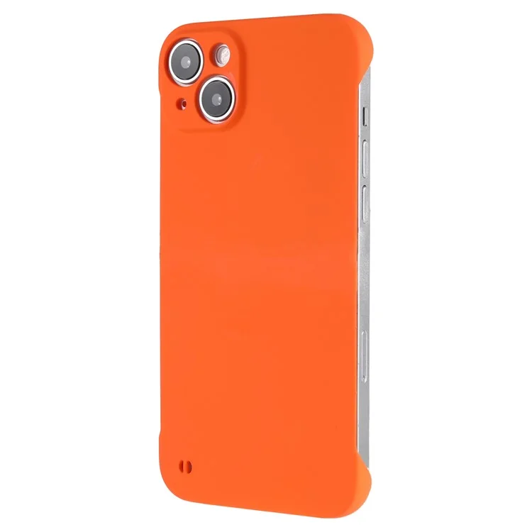 Para iPhone 13 mini de 5,4 pulgadas Carcasa de teléfono dura y sin marco Piel táctil Cubierta protectora - Naranja