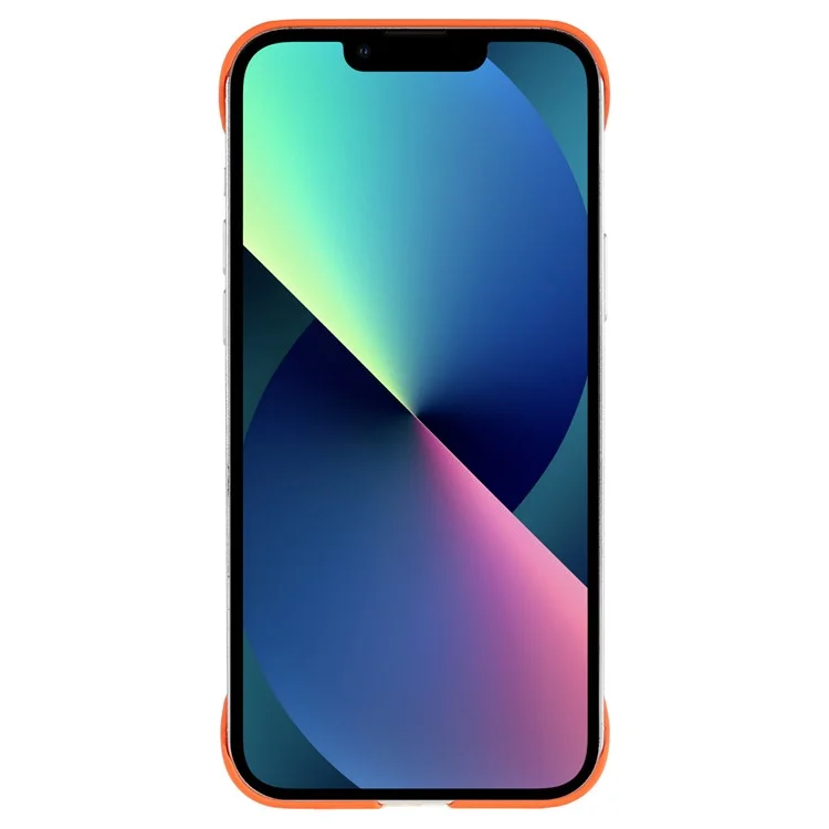 Para iPhone 13 mini de 5,4 pulgadas Carcasa de teléfono dura y sin marco Piel táctil Cubierta protectora - Naranja