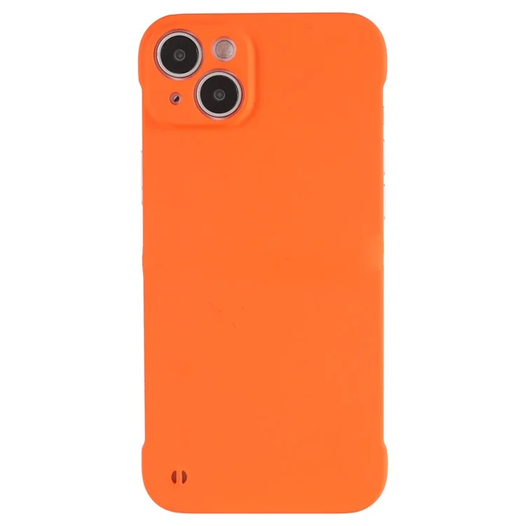Para iPhone 13 mini de 5,4 pulgadas Carcasa de teléfono dura y sin marco Piel táctil Cubierta protectora - Naranja