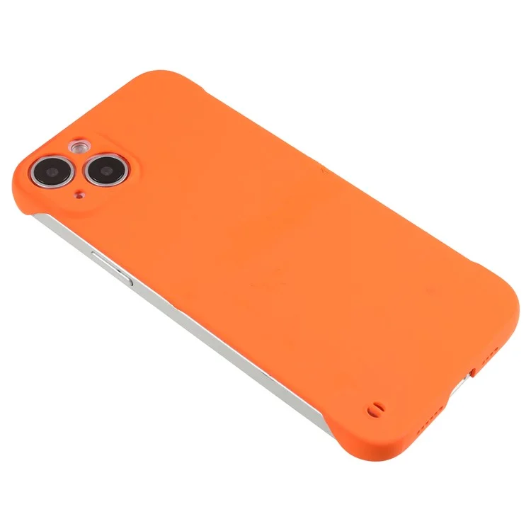 Para iPhone 13 mini de 5,4 pulgadas Carcasa de teléfono dura y sin marco Piel táctil Cubierta protectora - Naranja