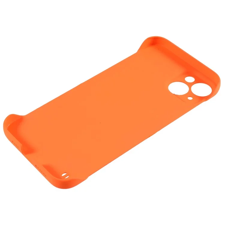 Para iPhone 13 mini de 5,4 pulgadas Carcasa de teléfono dura y sin marco Piel táctil Cubierta protectora - Naranja