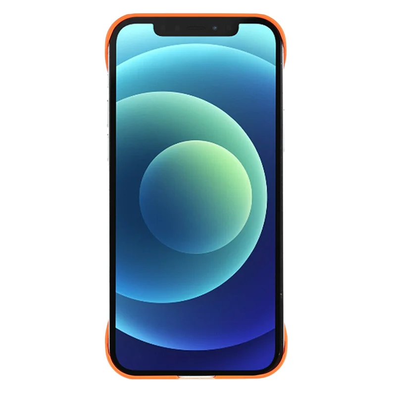 For iPhone 12 6.1 inch Slim Frameless Case Hard PC Skin-touch  Phone Cover - Orange