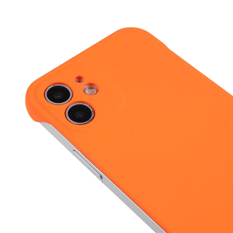 For iPhone 12 6.1 inch Slim Frameless Case Hard PC Skin-touch  Phone Cover - Orange