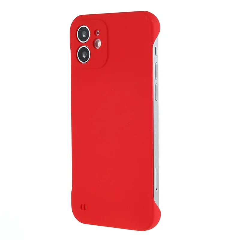 For iPhone 12 6.1 inch Slim Frameless Case Hard PC Skin-touch  Phone Cover - Red