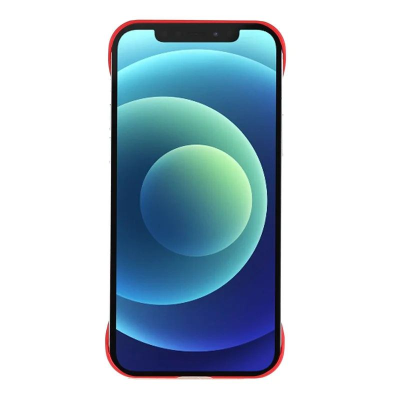 For iPhone 12 6.1 inch Slim Frameless Case Hard PC Skin-touch  Phone Cover - Red