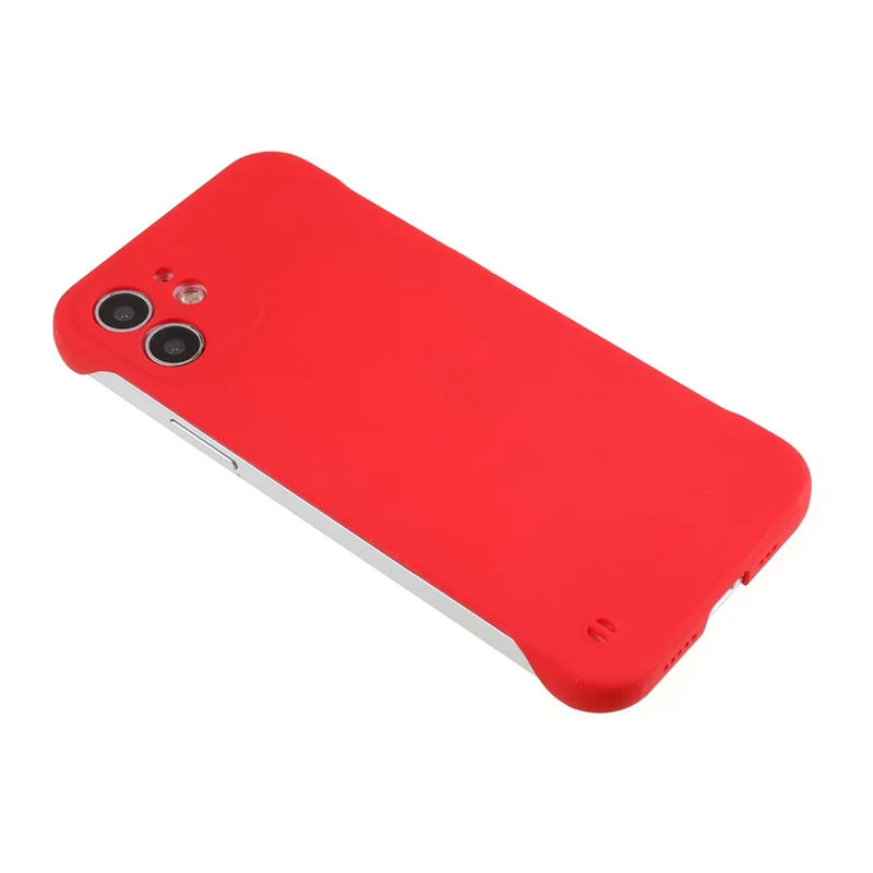 For iPhone 12 6.1 inch Slim Frameless Case Hard PC Skin-touch  Phone Cover - Red