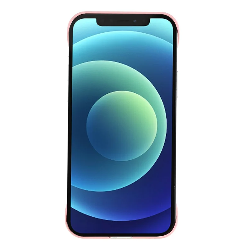 للهاتف iPhone 12 بحجم 6.1 بوصة، غطاء رفيع بدون إطار، غطاء صلب من مادة البولي كربونات بنعومة الجلد - وردي