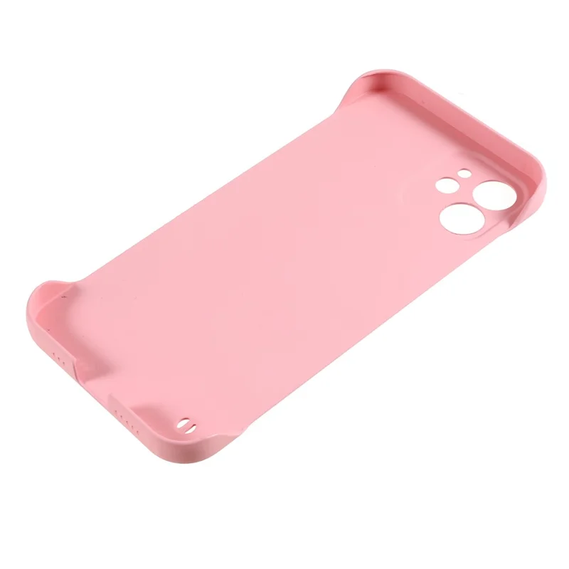 للهاتف iPhone 12 بحجم 6.1 بوصة، غطاء رفيع بدون إطار، غطاء صلب من مادة البولي كربونات بنعومة الجلد - وردي