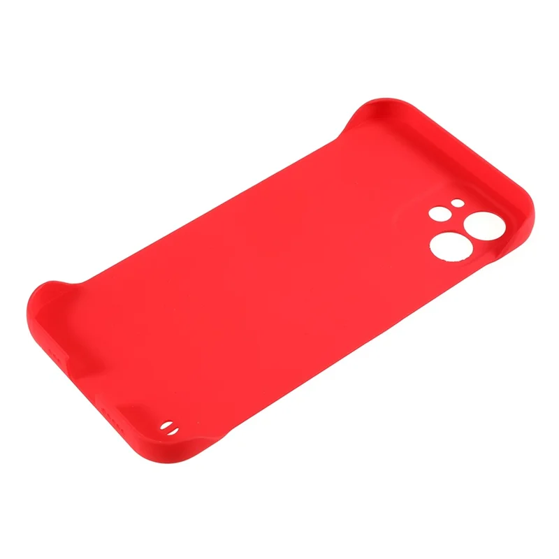 For iPhone 12 mini 5.4 inch Frameless Half Cover Protective Skin-touch Hard PC Mobail Phone Case - Red
