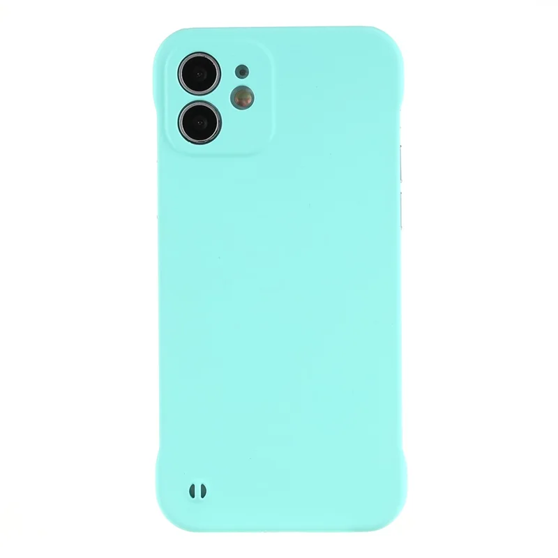 For iPhone 12 mini 5.4 inch Frameless Half Cover Protective Skin-touch Hard PC Mobail Phone Case - Light Cyan