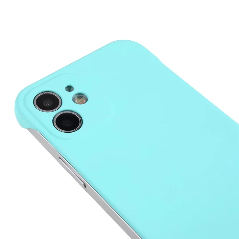 For iPhone 12 mini 5.4 inch Frameless Half Cover Protective Skin-touch Hard PC Mobail Phone Case - Light Cyan