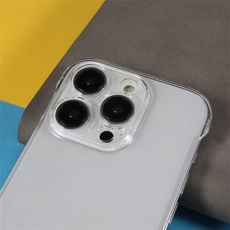 For iPhone 14 Pro Frameless Camera Lens Protective Case Hard PC Shockproof Clear Phone Cover
