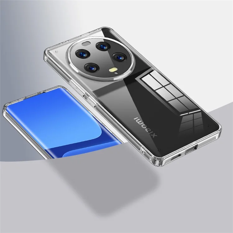 For Xiaomi 13 Ultra Protective Phone Case Hard PC Soft TPU Anti-drop Cell Phone Cover - Transparent