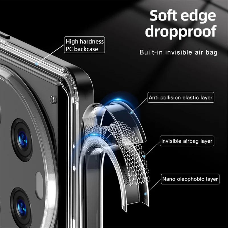 For Xiaomi 13 Ultra Protective Phone Case Hard PC Soft TPU Anti-drop Cell Phone Cover - Black