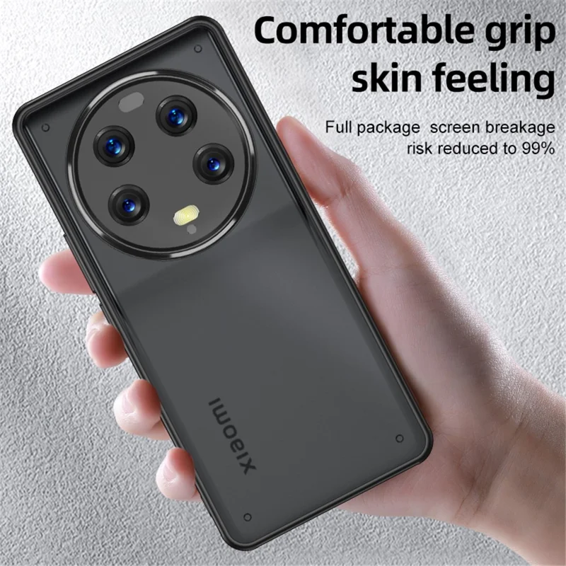 For Xiaomi 13 Ultra Protective Phone Case Hard PC Soft TPU Anti-drop Cell Phone Cover - Black
