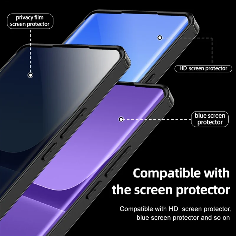 For Xiaomi 13 Ultra Protective Phone Case Hard PC Soft TPU Anti-drop Cell Phone Cover - Black