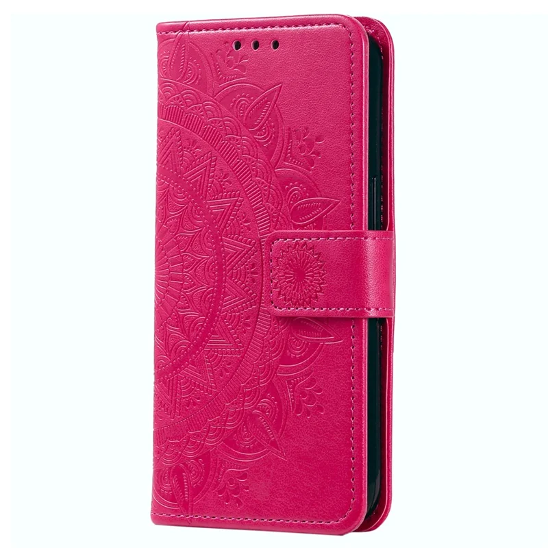Für Samsung Galaxy M14 5G Wallet Stand Flip Cover Mandala Blumenmuster Leder Handyhülle - Rose