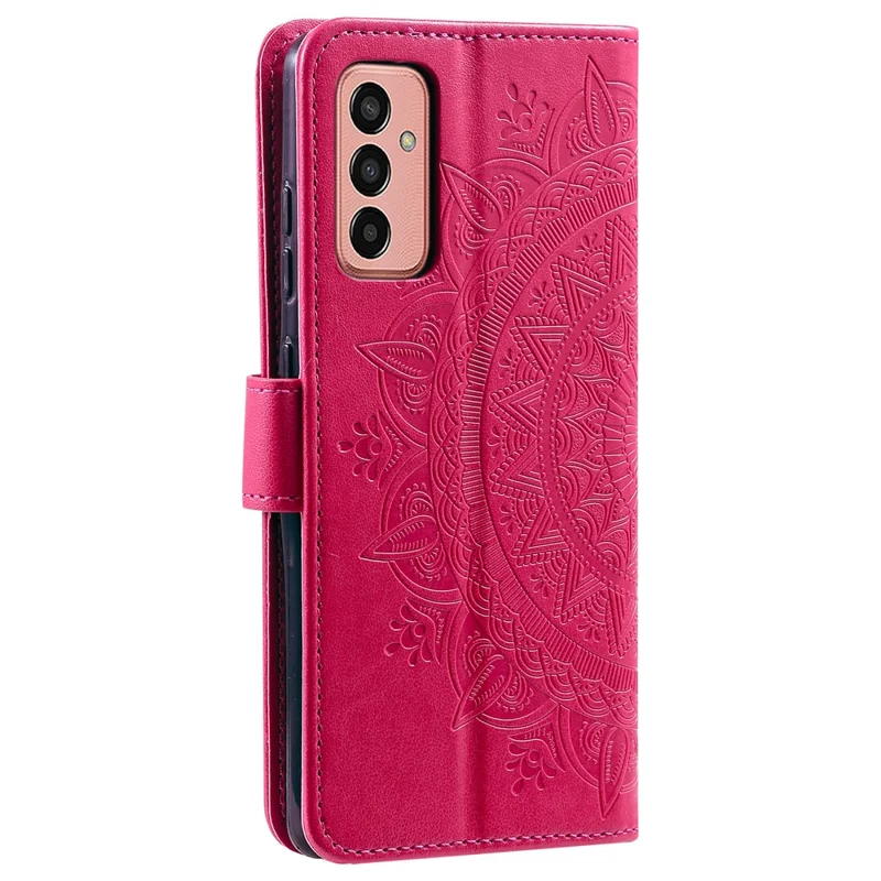 Für Samsung Galaxy M14 5G Wallet Stand Flip Cover Mandala Blumenmuster Leder Handyhülle - Rose