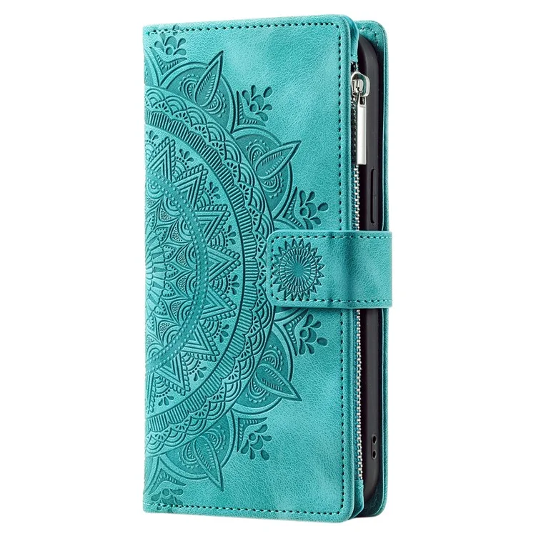 Für Xiaomi Redmi Note 12 4G Leder-Flip-Cover Mandala-Blumenmuster Brieftasche Handyhülle - Grün