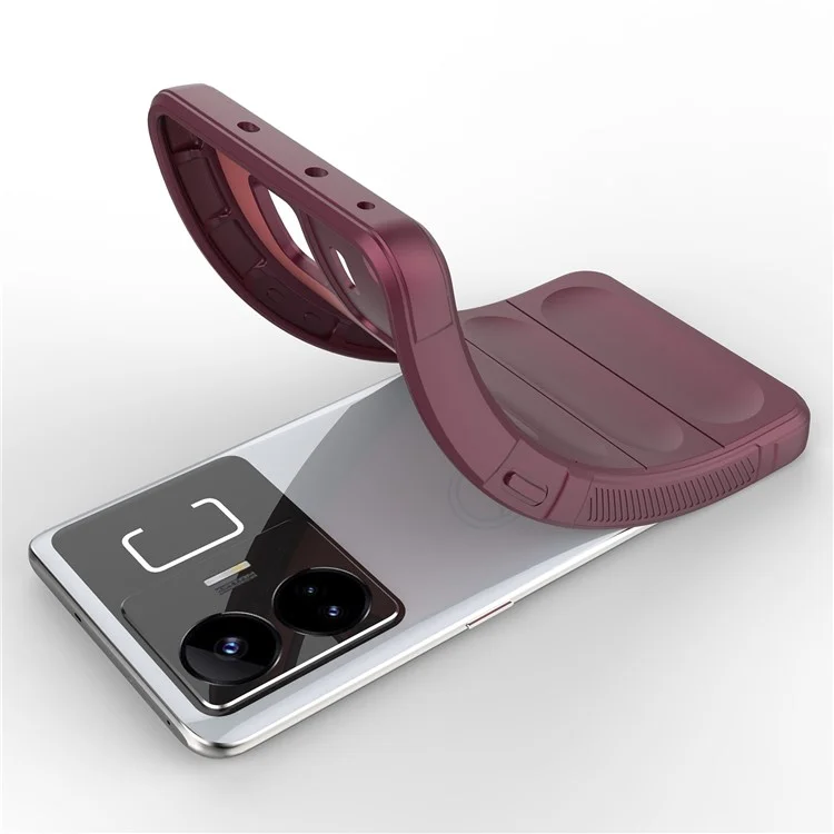 Для Realme GT Neo 5 5G / GT3 5G Rugged TPU Phone Cover Drop Protection Cell Phone Case - Wine Red