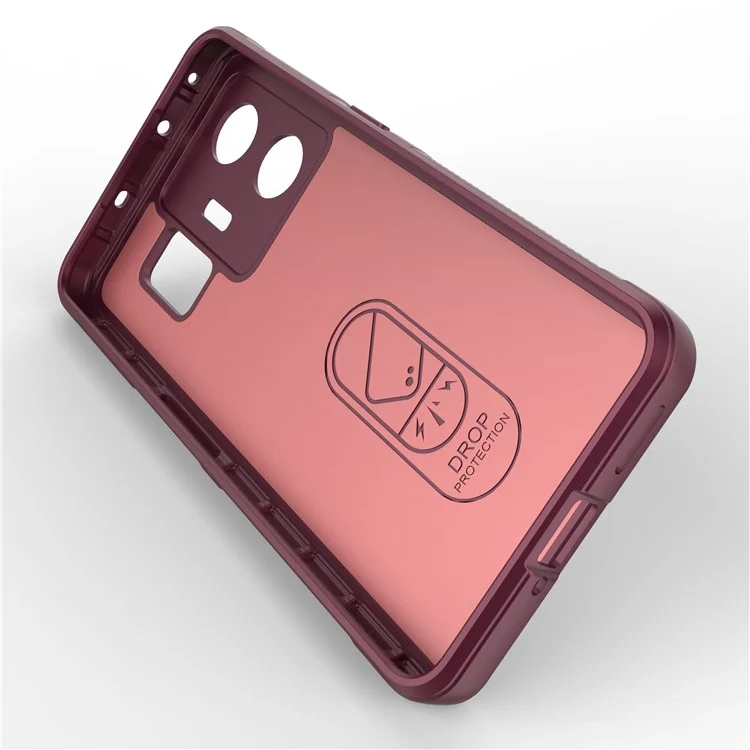 Для Realme GT Neo 5 5G / GT3 5G Rugged TPU Phone Cover Drop Protection Cell Phone Case - Wine Red