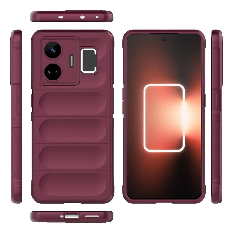 Для Realme GT Neo 5 5G / GT3 5G Rugged TPU Phone Cover Drop Protection Cell Phone Case - Wine Red